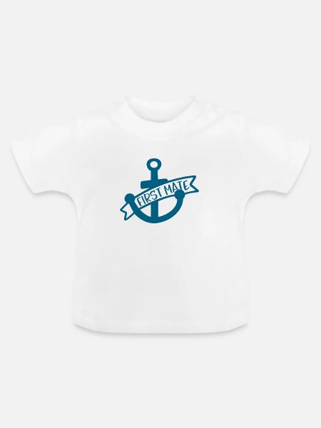 First Mate - Baby Bio-T-Shirt mit Rundhals - Weiß