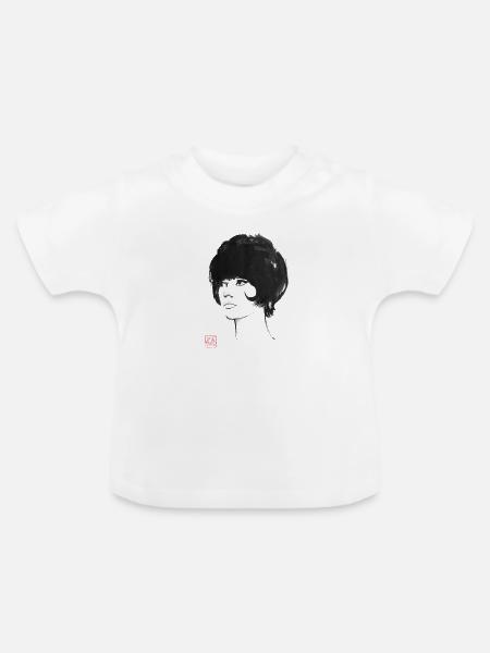 60er Jahre Haarschnitt - Baby Bio-T-Shirt mit Rundhals - Weiß