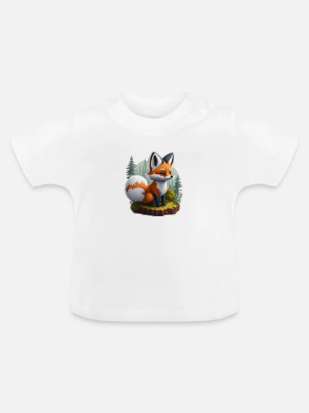 Kleiner Fuchs - Baby Bio-T-Shirt mit Rundhals - Weiß