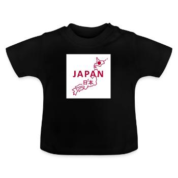 Carte du Japon - T-shirt bio col rond Bébé - noir - Devant