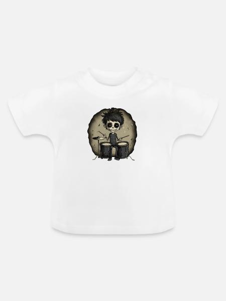 Cute Drummer - Baby Bio-T-Shirt mit Rundhals - Weiß