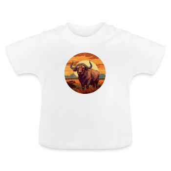 Afrikanischer Büffel - Baby Bio-T-Shirt mit Rundhals - Weiß - Vorne