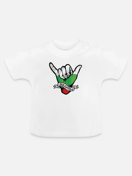 Bulgaria Shaka - Baby Bio-T-Shirt mit Rundhals - Weiß