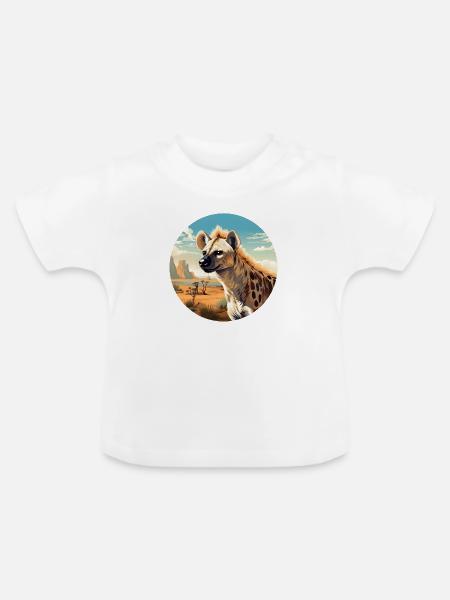 Hyäne - Baby Bio-T-Shirt mit Rundhals - Weiß