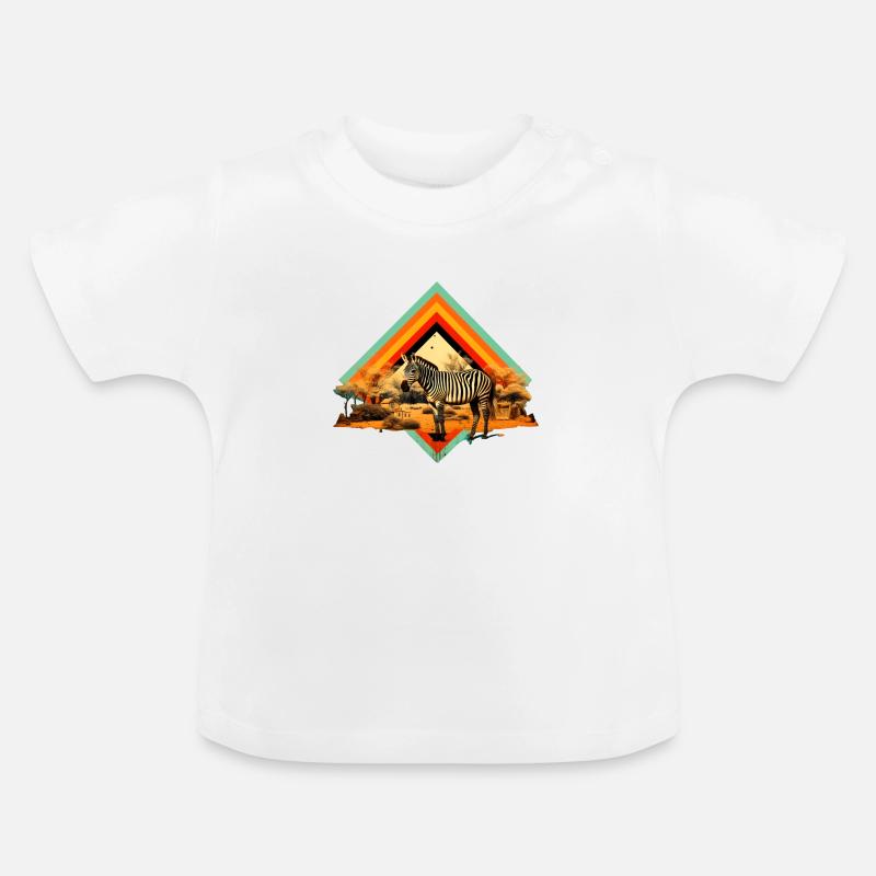 Zebra in der Savanne - Baby Bio-T-Shirt mit Rundhals - Weiß