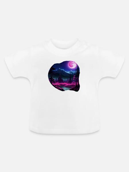 Vollmondnatur - Baby Bio-T-Shirt mit Rundhals - Weiß