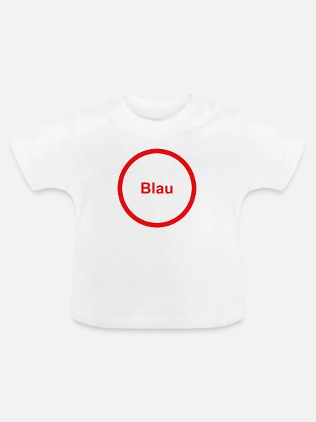 Blau - Baby Bio-T-Shirt mit Rundhals - Weiß