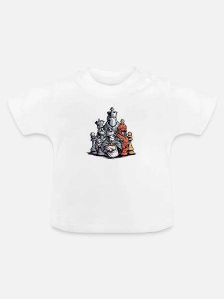 Das Chess Shock Team - Baby Bio-T-Shirt mit Rundhals - Weiß