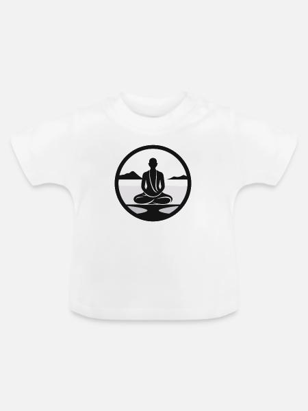schlichte Meditation - Baby Bio-T-Shirt mit Rundhals - Weiß