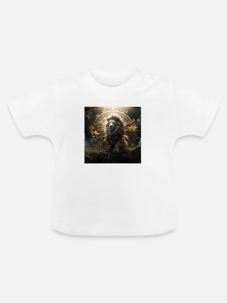 Gott Löwe - Baby Bio-T-Shirt mit Rundhals - Weiß