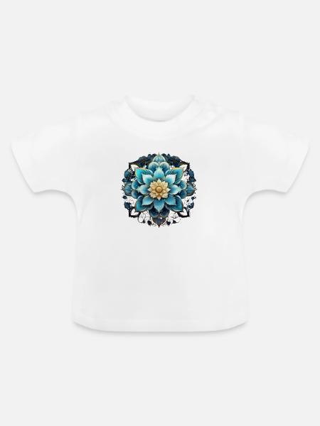 MANDALA KOSMISCH - Baby Bio-T-Shirt mit Rundhals - Weiß
