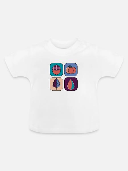 Herbstliches Design #1 - Baby Bio-T-Shirt mit Rundhals - Weiß