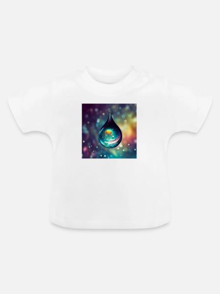 Universe in a Drop - Baby Bio-T-Shirt mit Rundhals - Weiß