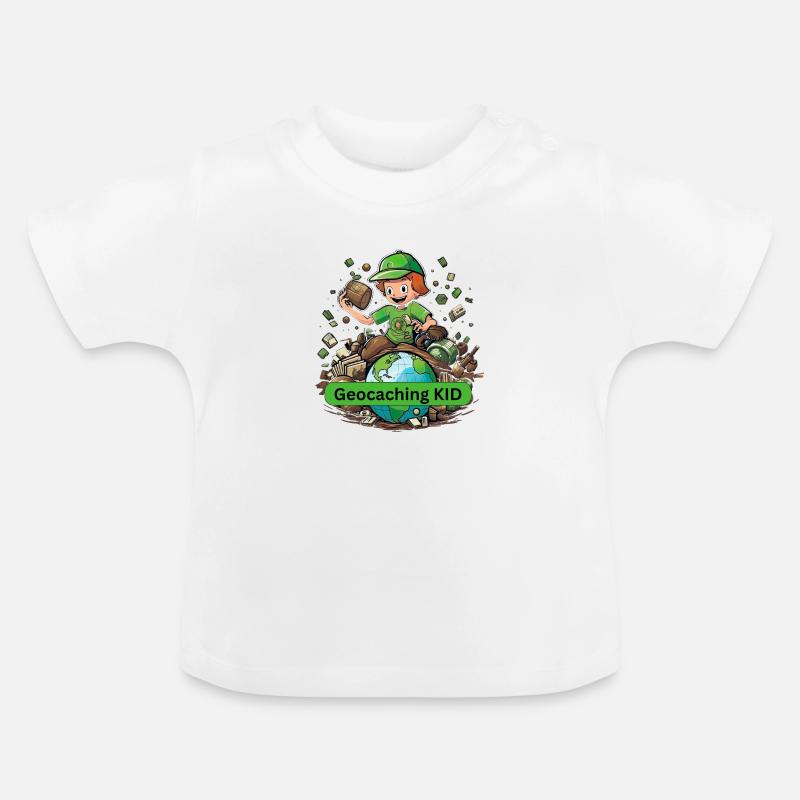 Geocaching KID - Baby Bio-T-Shirt mit Rundhals - Weiß