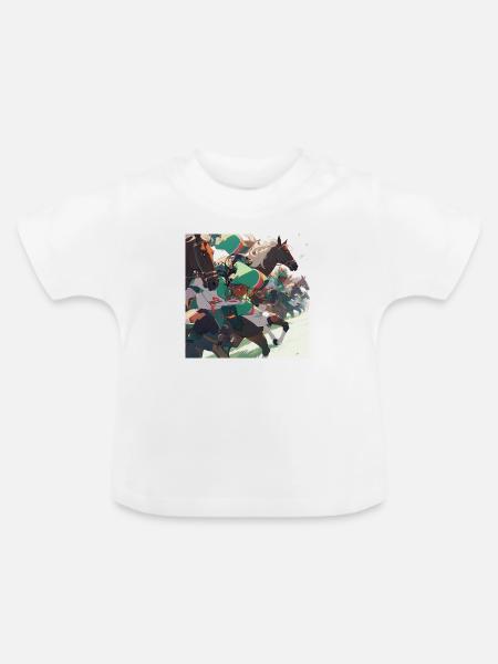 Pferderennen - Episch - Baby Bio-T-Shirt mit Rundhals - Weiß