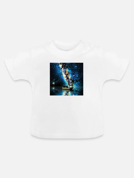 spaceship - Baby Bio-T-Shirt mit Rundhals - Weiß