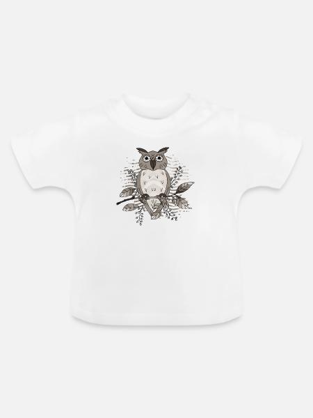 Vogel - Baby Bio-T-Shirt mit Rundhals - Weiß