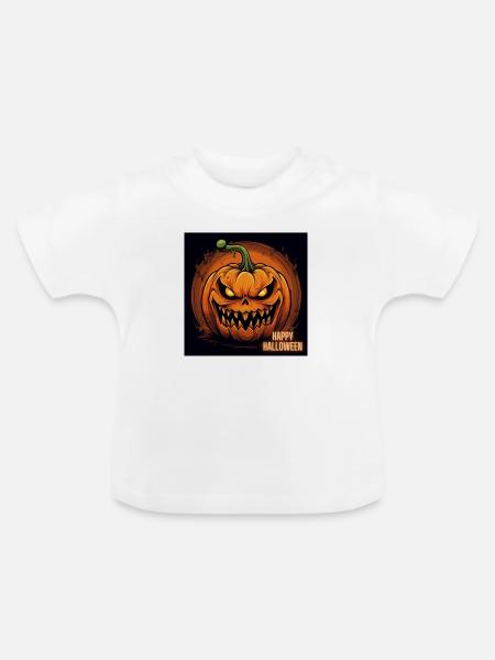 Happy Halloween Pumpkin - Baby Bio-T-Shirt mit Rundhals - Weiß
