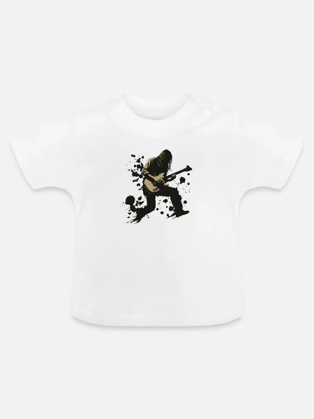 guitar player - Baby Bio-T-Shirt mit Rundhals - Weiß