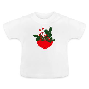 Weihnachtliche Illustration - Baby Bio-T-Shirt mit Rundhals - Weiß - Vorne