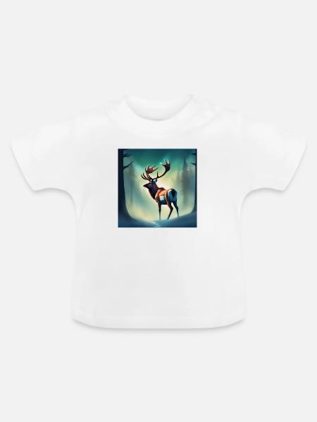 Kanadisches Waldkaribu - Baby Bio-T-Shirt mit Rundhals - Weiß
