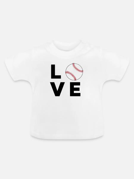 Baseball-Liebe - Baby Bio-T-Shirt mit Rundhals - Weiß