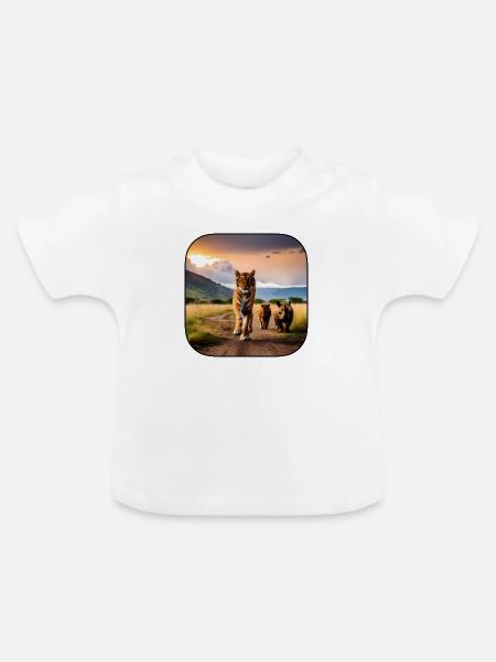 afrikan tiefer - Baby Bio-T-Shirt mit Rundhals - Weiß