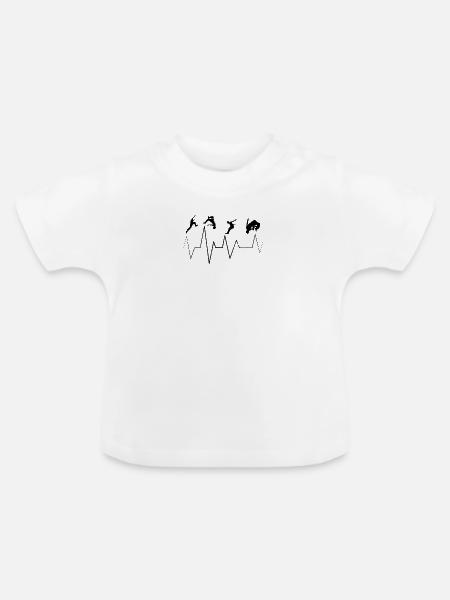 Parkour-Herzschlag - Baby Bio-T-Shirt mit Rundhals - Weiß