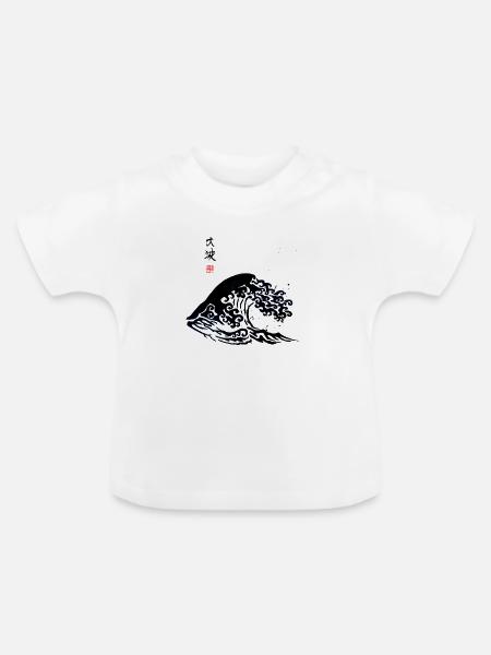 Große Welle - Baby Bio-T-Shirt mit Rundhals - Weiß