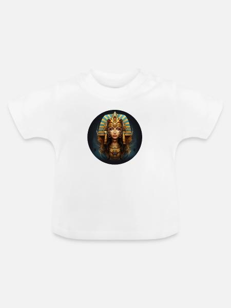 Antlitz einer Pharaonin - Baby Bio-T-Shirt mit Rundhals - Weiß