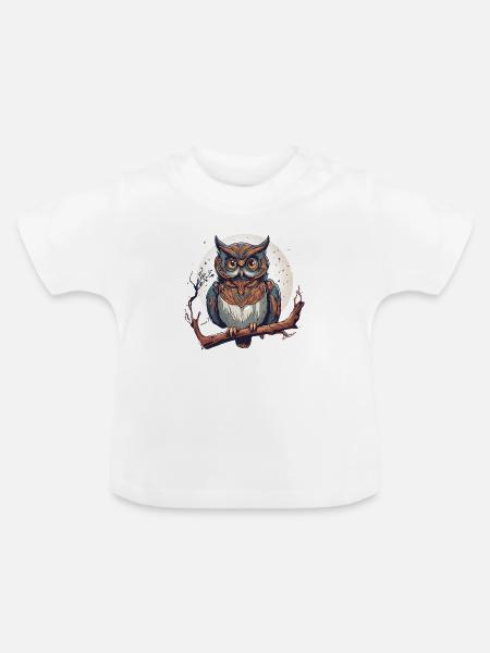 magic owl 2 - Baby Bio-T-Shirt mit Rundhals - Weiß