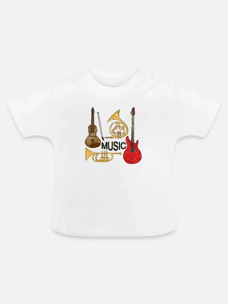 Musikinstrumente - Baby Bio-T-Shirt mit Rundhals - Weiß