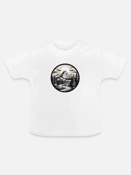 Verschneite Gipfel - Baby Bio-T-Shirt mit Rundhals - Weiß