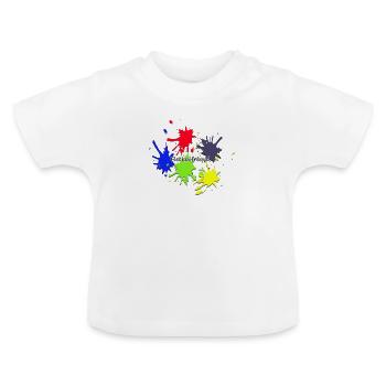 Flecken sind schön - Baby Bio-T-Shirt mit Rundhals - Weiß - Vorne