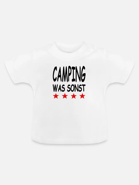 Camping - Baby Bio-T-Shirt mit Rundhals - Weiß
