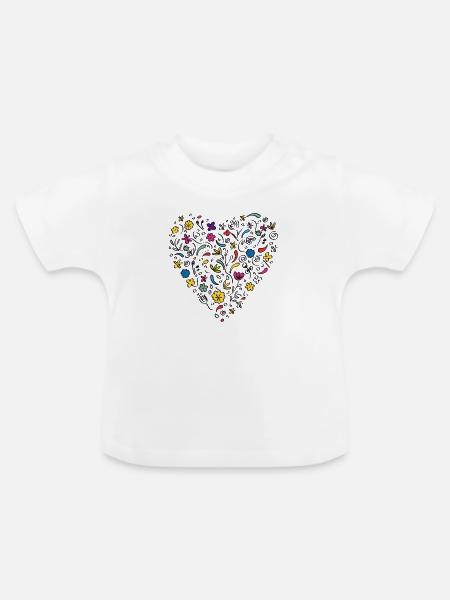 Herz - Baby Bio-T-Shirt mit Rundhals - Weiß
