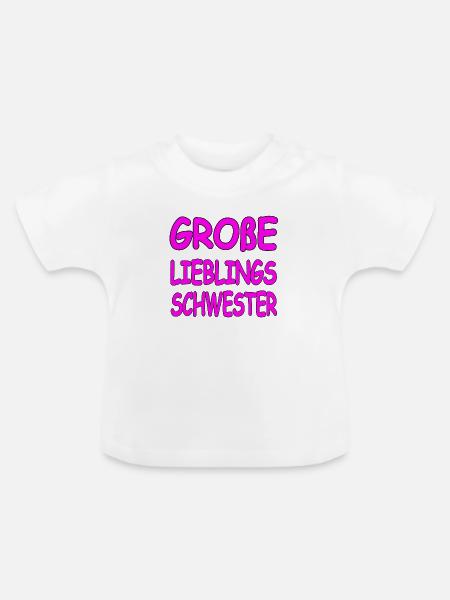 Schwester - Baby Bio-T-Shirt mit Rundhals - Weiß