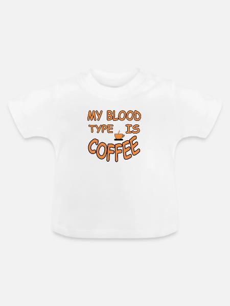 Kaffee - Baby Bio-T-Shirt mit Rundhals - Weiß