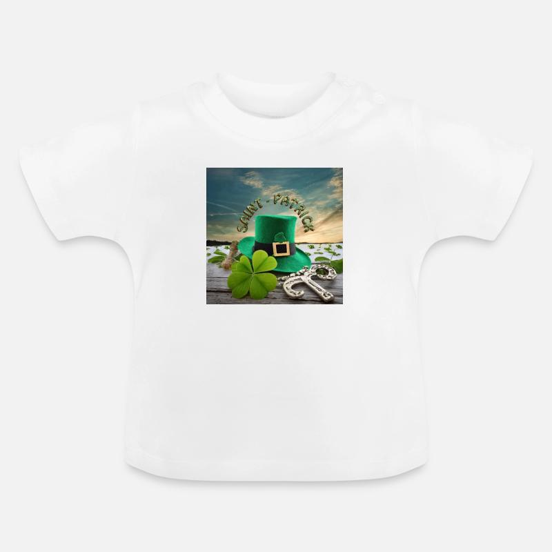 Sant Patrick - Baby Bio-T-Shirt mit Rundhals - Weiß