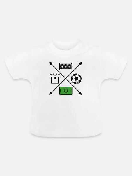 Fußbal - Baby Bio-T-Shirt mit Rundhals - Weiß
