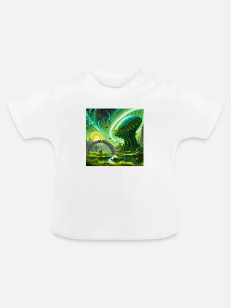 Jenseits der Grenzen - Baby Bio-T-Shirt mit Rundhals - Weiß
