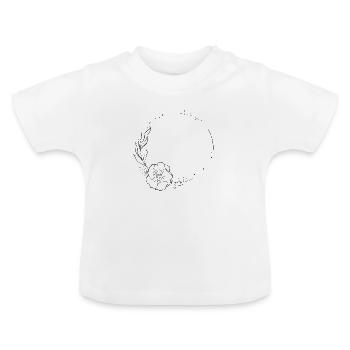 Customisable lovely wreath - Baby Organic T-Shirt with Round Neck - white - Front