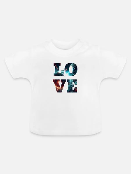 Alien Love - Baby Bio-T-Shirt mit Rundhals - Weiß