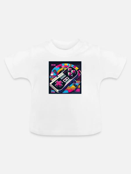 Joystick 3 - Baby Bio-T-Shirt mit Rundhals - Weiß