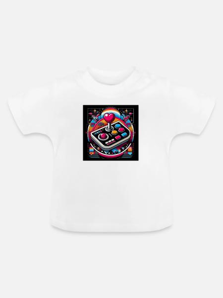 Joystick 1 - Baby Bio-T-Shirt mit Rundhals - Weiß