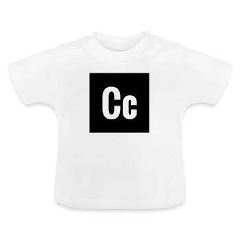 Lettre C carrée - T-shirt bio col rond Bébé - blanc - Devant