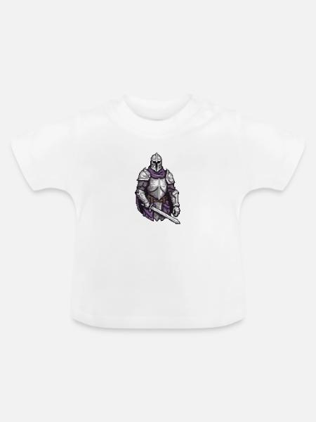 Pixel-Paladin-Tapferkeit - Baby Bio-T-Shirt mit Rundhals - Weiß