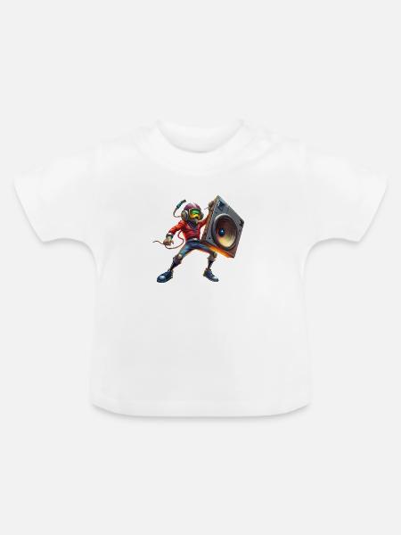 subwooferman 2024 - 3 - Baby Bio-T-Shirt mit Rundhals - Weiß