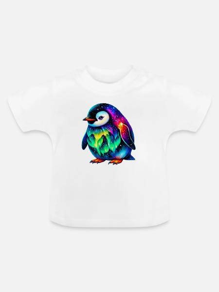Aurora Borealis Pinguin - Baby Bio-T-Shirt mit Rundhals - Weiß