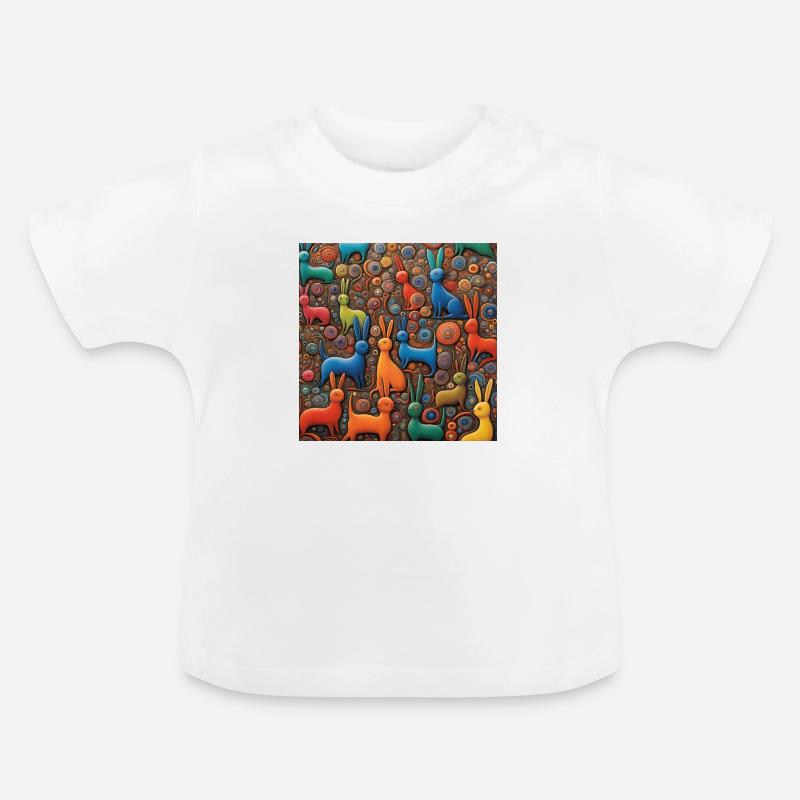Surreal Pop Animals 10 - T-shirt bio col rond Bébé - blanc